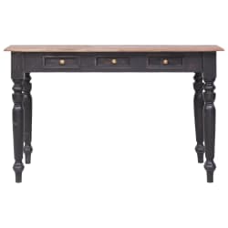 vidaXL t&ouml;m&ouml;r mahag&oacute;ni fa &iacute;r&oacute;asztal 3 fi&oacute;kkal 117 x 57 x 75 cm