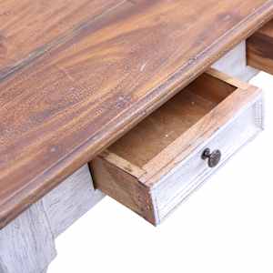 Psací stůl se zásuvkami bílý 117 x 57 x 75 cm recyklované dřevo - obrázek 7