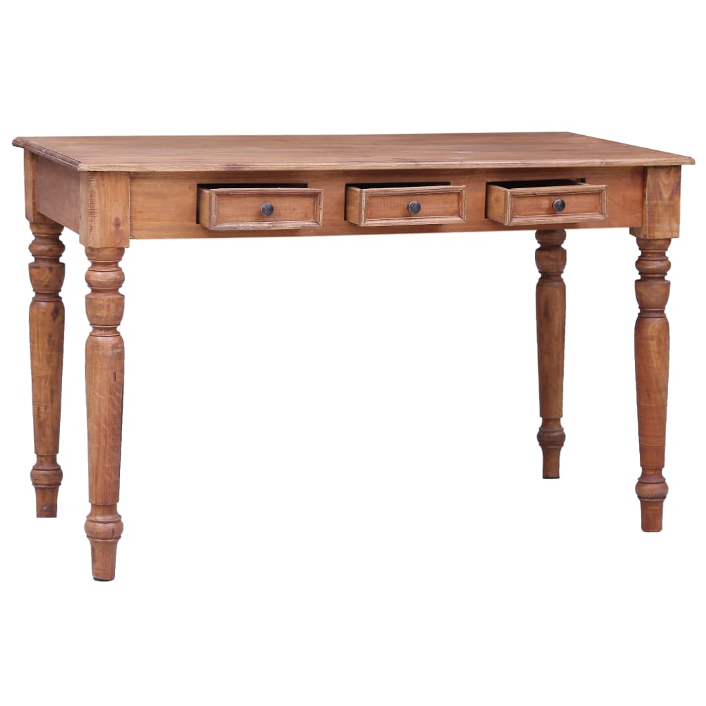 

vidaXL Bureau met lades 117x57x75 cm massief gerecycled hout