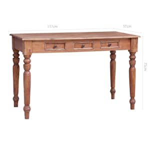 Psací stůl se zásuvkami 117 x 57 x 75 cm masivní mahagon - obrázek 8