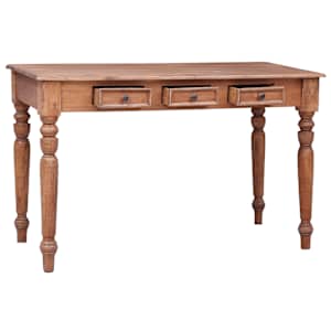 vidaXL Bureau avec tiroirs 117x57x75 cm bois d'acajou massif