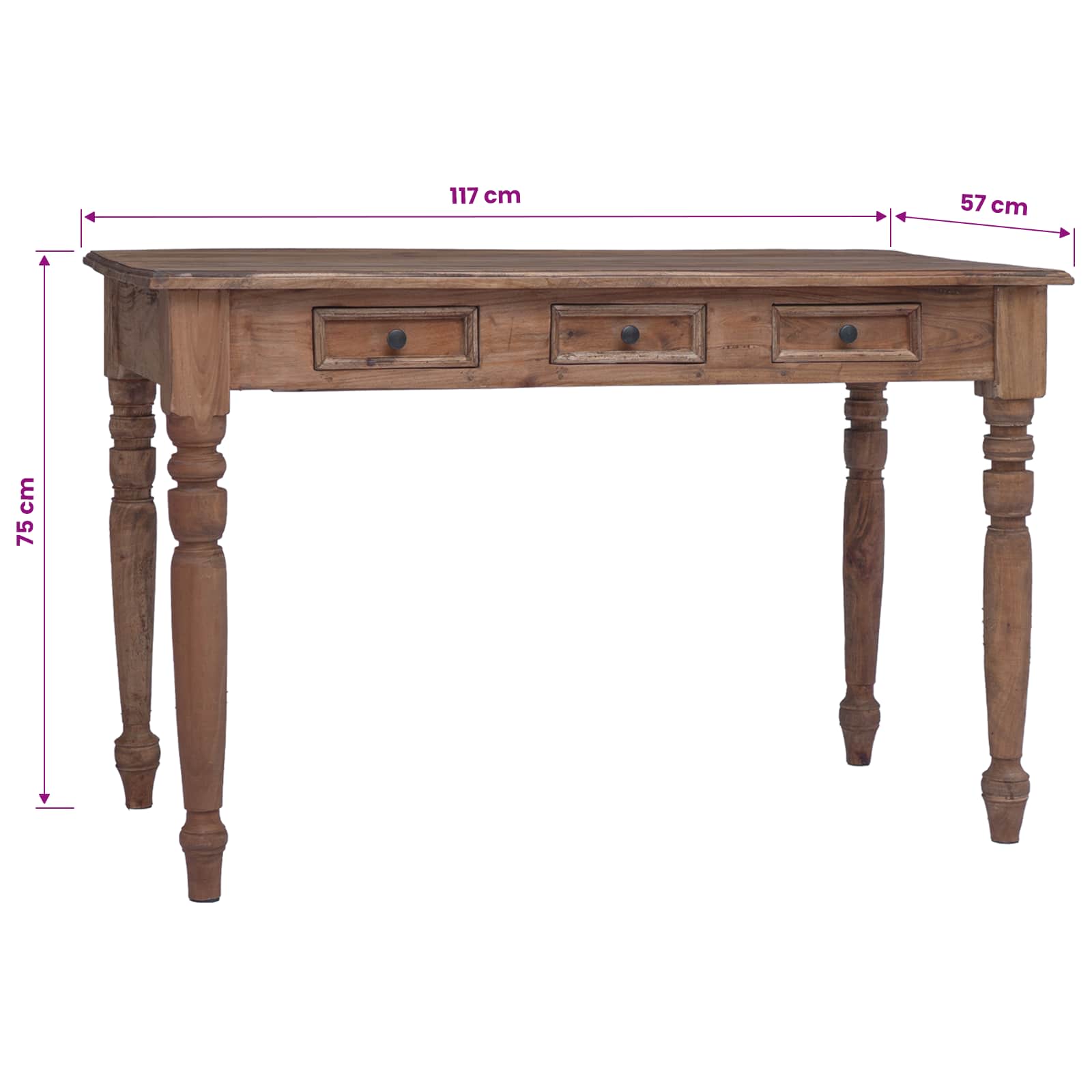 Pisalna miza s predali 117x57x75 cm trden mahagonij