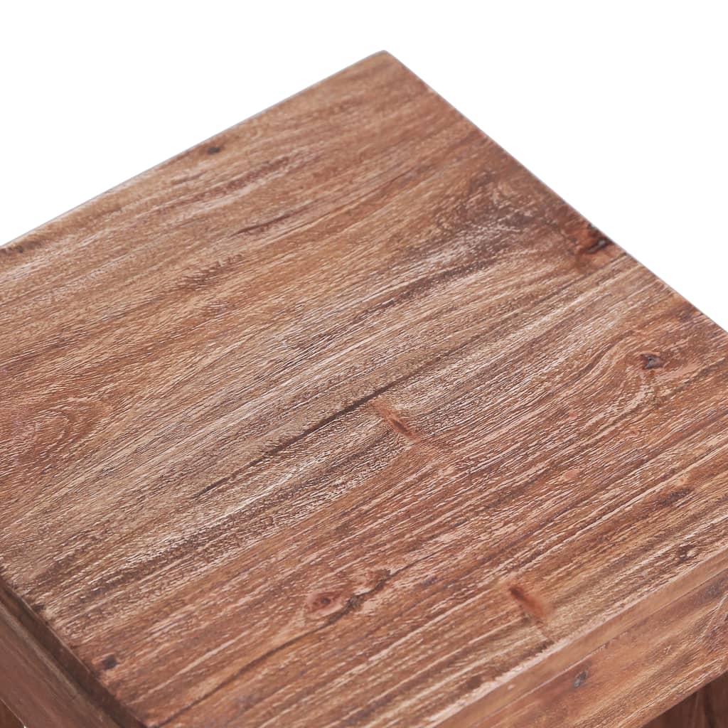 Tömör újrahasznosított fa dohányzóasztal 30 x 30 x 30 cm 