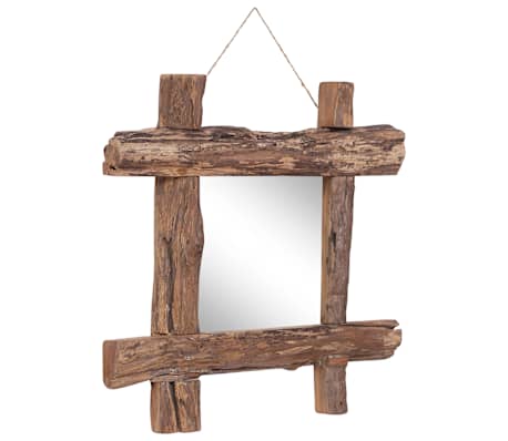 vidaXL Holzspiegel Natur 50x50 cm Recyceltes Teakholz