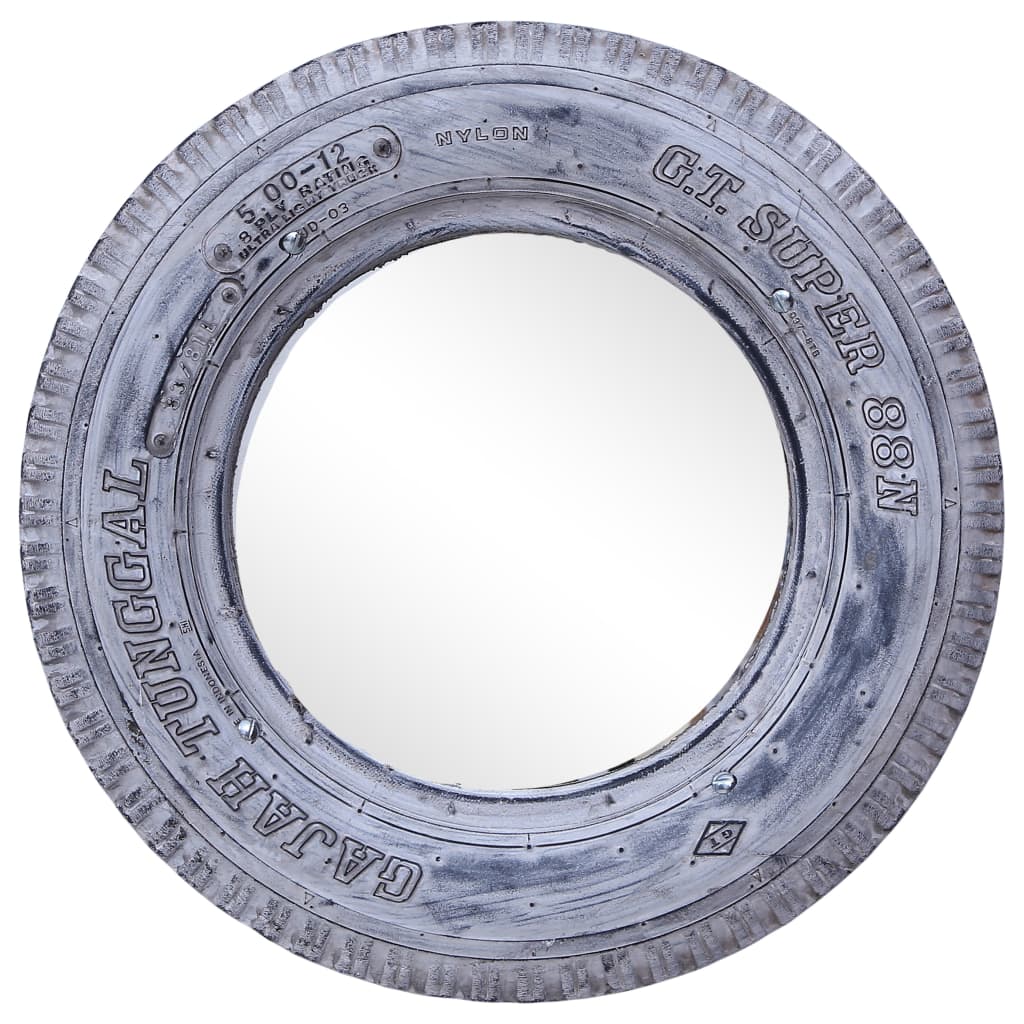 Spiegel 50 cm gerecyclede rubber band wit