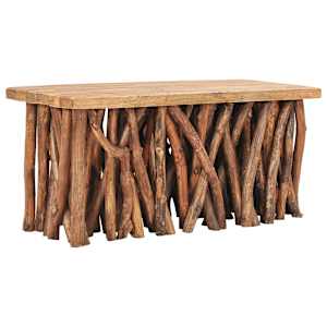 Konferenční stolek 100x40x47,5 směs recyklovaného dřeva a teaku