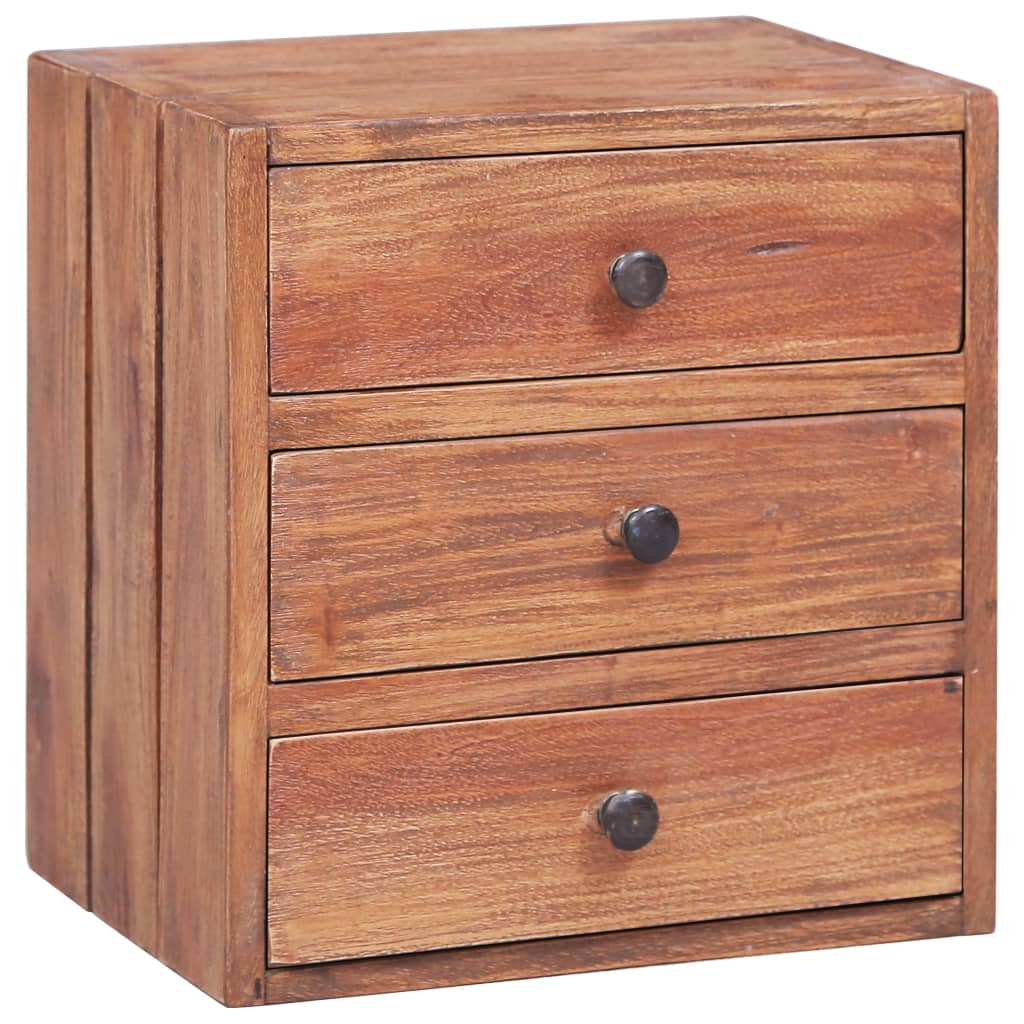 Image of vidaXL Bedside Cabinet with 3 Drawers 35x25x35 cm Solid Reclaimed Wood
