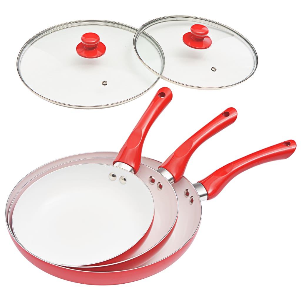 vidaXL Ensemble d'ustensiles de cuisine 5 pcs Rouge Aluminium