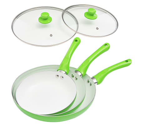 vidaXL Ensemble d'ustensiles de cuisine 5 pcs Vert Aluminium