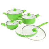 vidaXL 8-delige Kookgereiset aluminium groen