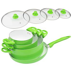 vidaXL 8-dielna sada kuchynsk&eacute;ho riadu zelen&aacute; hlin&iacute;kov&aacute;