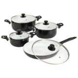 vidaXL 8-delige Kookgereiset aluminium zwart