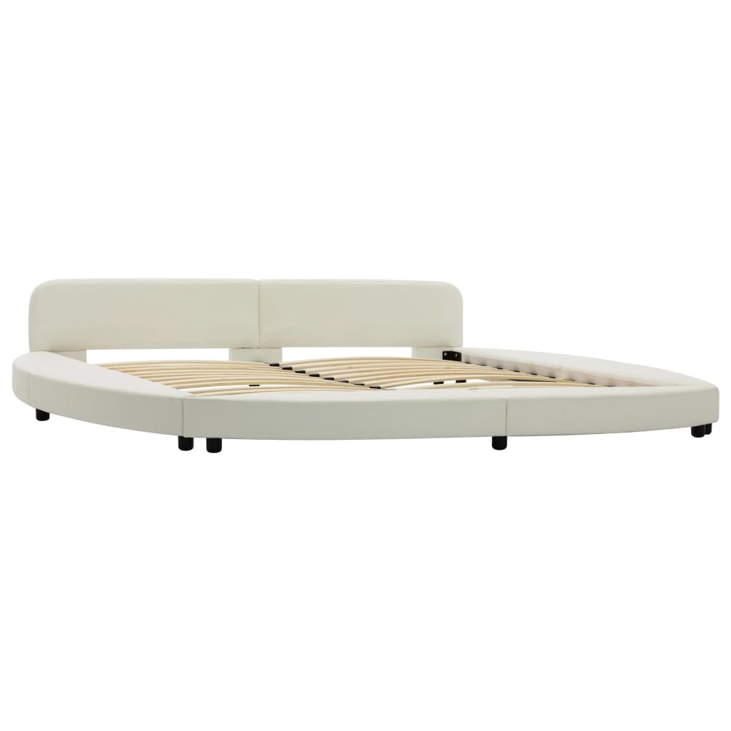 vidaXL Estructura de cama de cuero sintético blanco 180x200 cm