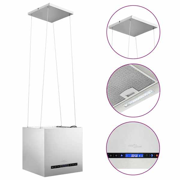 vidaXL rippuv k&ouml;&ouml;gisaare kubu puutetundlik LCD 37 cm roostevaba teras
