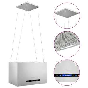 Závěsná ostrůvková digestoř dotykový senzor LCD 55cm nerez ocel - obrázek 2