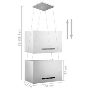 Závěsná ostrůvková digestoř dotykový senzor LCD 55cm nerez ocel - obrázek 8