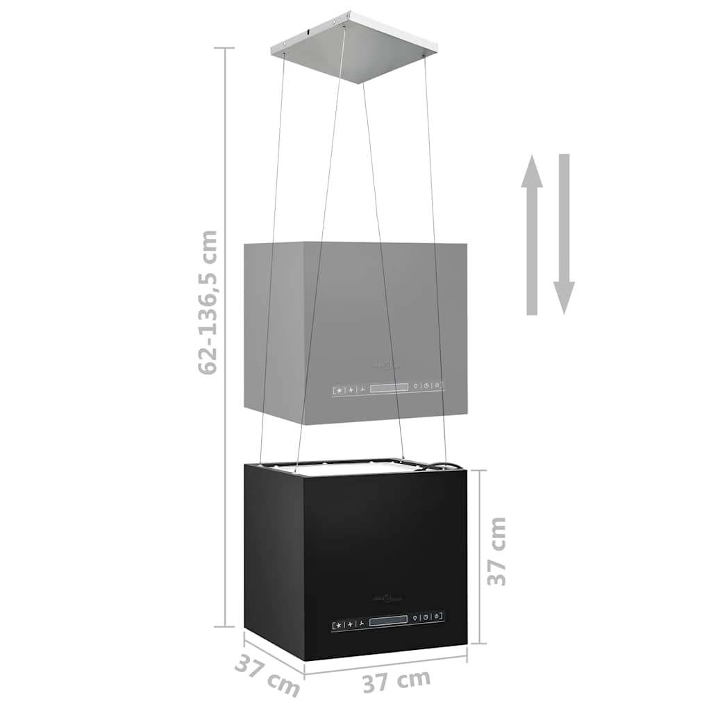 Hotte Suspendue à LCD Tactile 37 Cm Acier Enduit De Poudre VidaXL 19 width=274