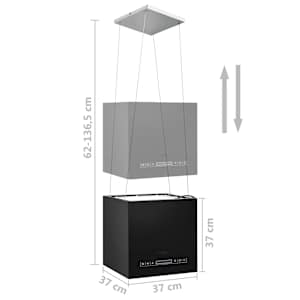 Závěsná ostrůvková digestoř dotykový LCD 37 cm práškovaná ocel - obrázek 8