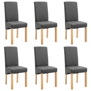 vidaXL Esszimmerstühle 6 Stk. Grau Stoff | vidaXL Esszimmerstühle 6 Stk. Grau Stoff |