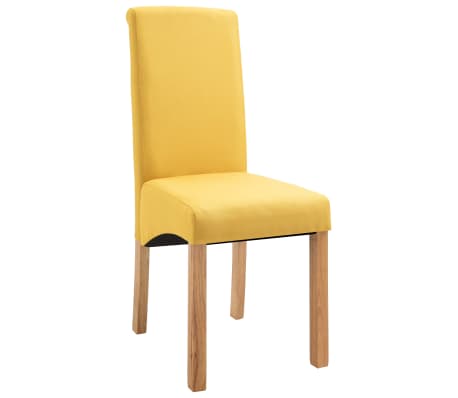 vidaXL Krzesła jadalniane, 6 szt., żółte, tkanina