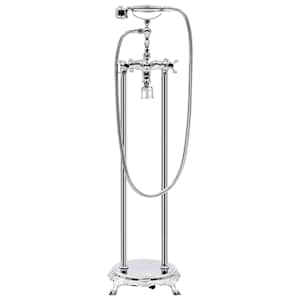 Volně stojící vanová baterie nerezová ocel 99,5 cm stříbrná - obrázek 2