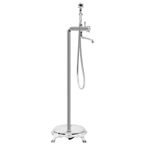 Volně stojící vanová baterie nerezová ocel 99,5 cm stříbrná - obrázek 3