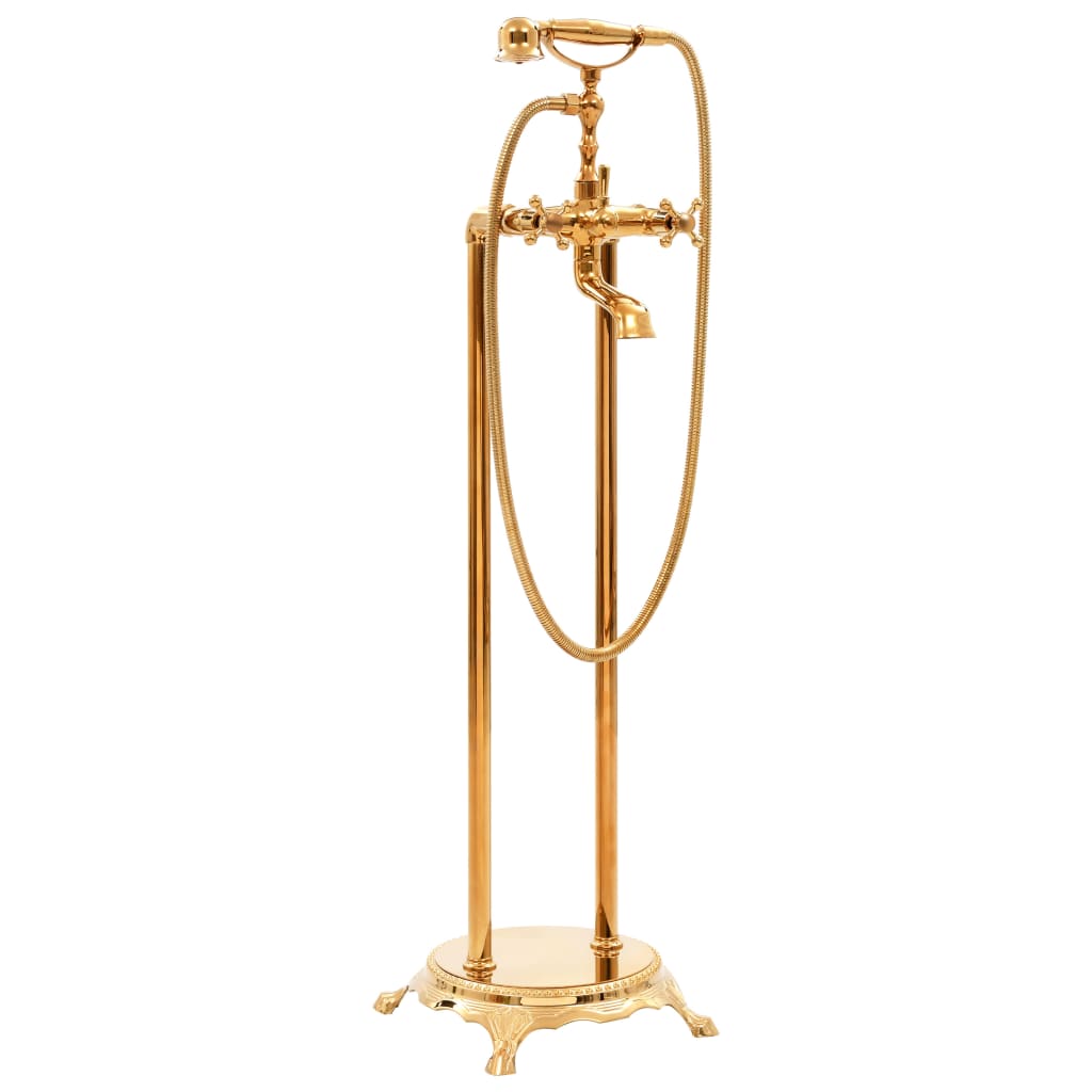 vidaXL Freistehende Badewannenarmatur Edelstahl 99,5 cm Golden