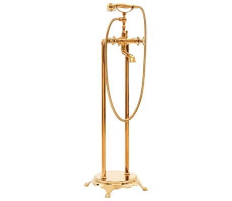 vidaXL Torneira de pé para banheira aço inoxidável 99,5 cm dourado vidaXL Torneira de pé para banheira aço inoxidável 99,5 cm dourado