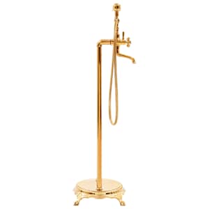 Volně stojící vanová baterie nerezová ocel 99,5 cm zlatá - obrázek 3