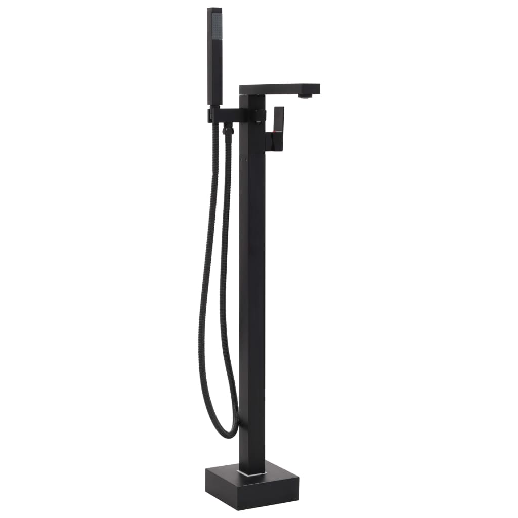 vidaXL Robinet de baignoire sur pied Noir Acier inoxydable 90 cm