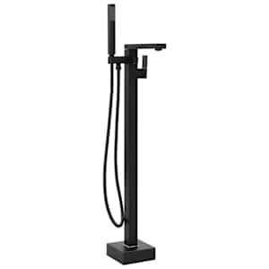 vidaXL iseseisev vannikraan, must, roostevaba teras, 90 cm