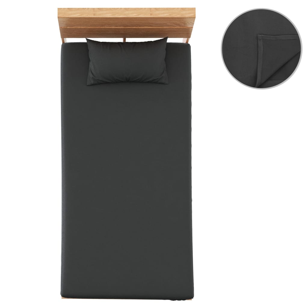 vidaXL Cearșafuri de pat,negru, 2 buc.,lână de poliester, 100×200 cm vidaXL