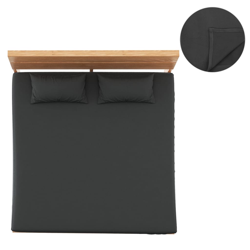 vidaXL Cearșafuri de pat,negru, 2 buc.,lână de poliester, 200×200 cm vidaXL