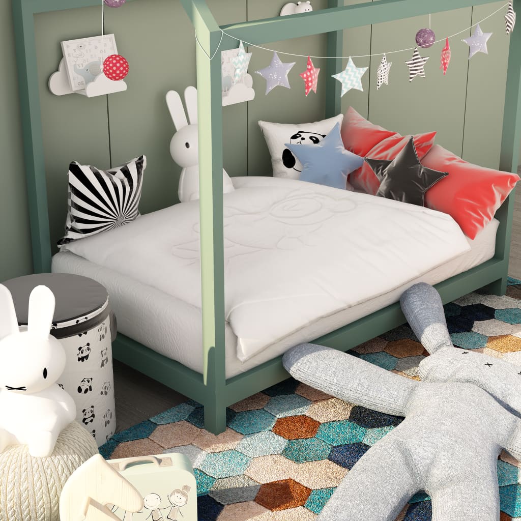 vida XL 3-tlg. Kinder-Bettwäsche-Set Weiß 100×135 / 40×60 cm