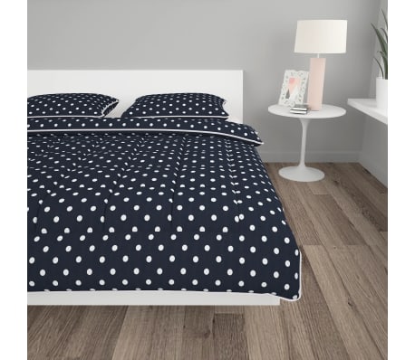 vidaXL 3-delige Winterdekbedset 200x200/60x70 cm stof donkerblauw