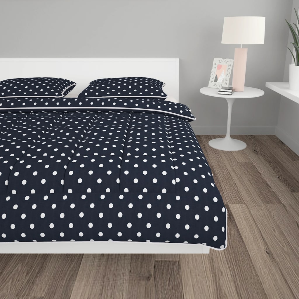 vidaXL 3 Piece Winter Duvet Set Fabric Dark Blue 200x220/60x70 cm