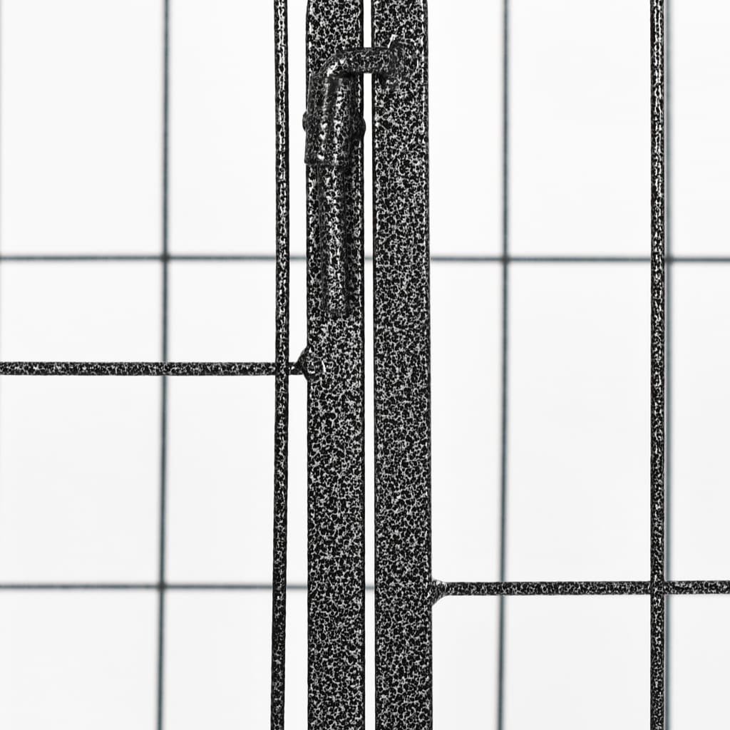 Fekete acél nagy teherbírású kutyakennel 120 x 80 x 70 cm 