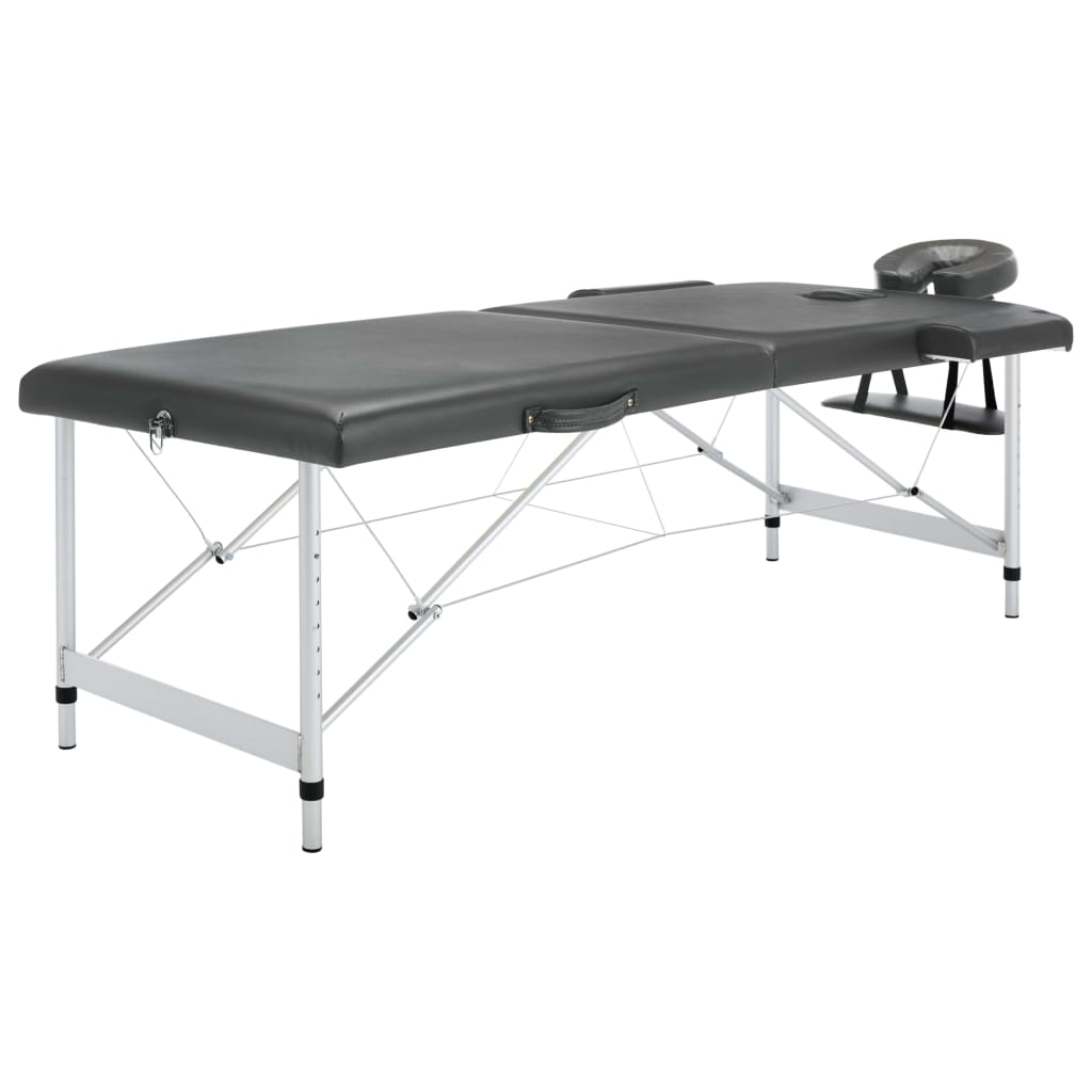 11: vidaXL massagebord med 2 zoner aluminiumsstel 186x68 cm antracitgrå