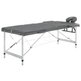 vidaXL Mesa massagens c/ 3 zonas estrutura alumínio 186x68cm antracite