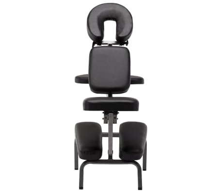 vidaXL Стол за масаж, изкуствена кожа, черен, 122x81x48 см