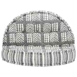 Pouf 100 x 20 cm šedý pruhovaný textil - obrázek 2