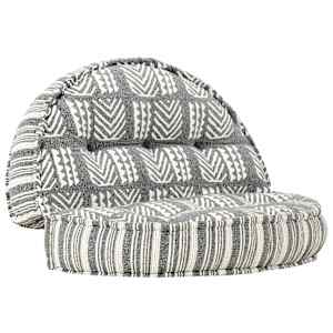 Pouf 100 x 20 cm šedý pruhovaný textil - obrázek 11