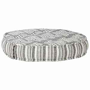 Pouf 100 x 20 cm šedý pruhovaný textil - obrázek 3