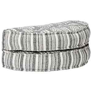Pouf 100 x 20 cm šedý pruhovaný textil - obrázek 4