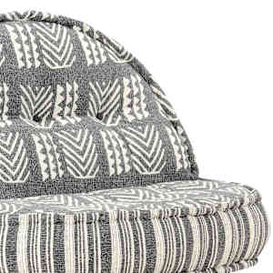Pouf 100 x 20 cm šedý pruhovaný textil - obrázek 5