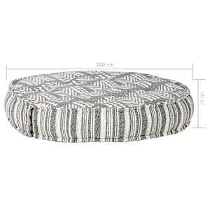 Pouf 100 x 20 cm šedý pruhovaný textil - obrázek 8