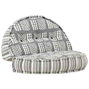 Pouf 100 x 20 cm šedý pruhovaný textil - obrázek 9