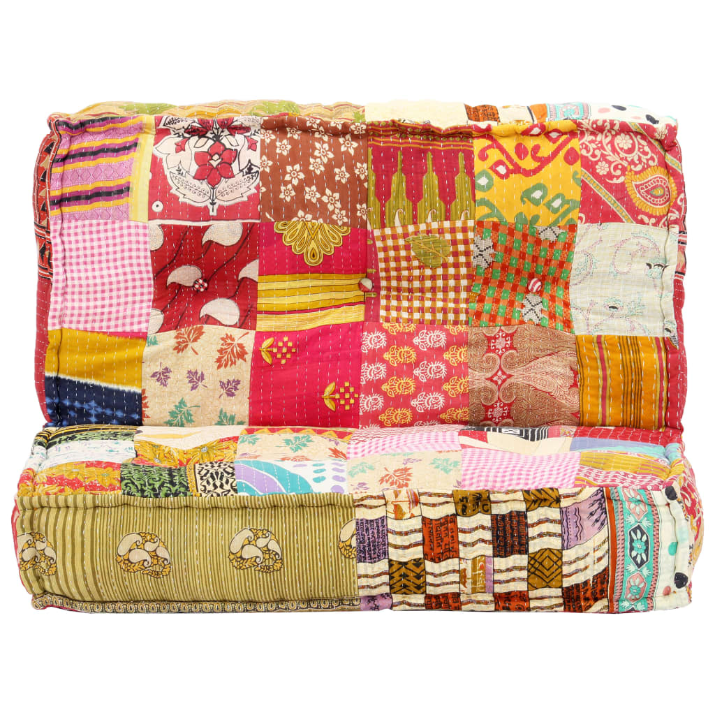 

vidaXL Poef 100x100x20 cm stof patchwork