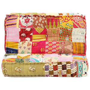 Puf 100 x 100 x 20 cm patchwork textil - obrázek 2