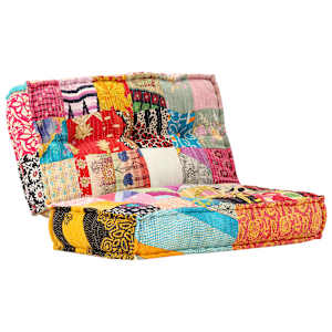 Puf 100 x 100 x 20 cm patchwork textil - obrázek 7